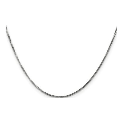 14K White Gold 1.3mm Curb Chain – view 4