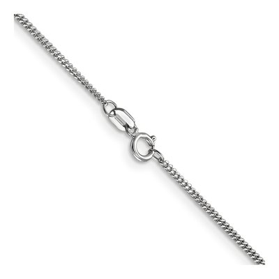 14K White Gold 1.3mm Curb Chain – view 5
