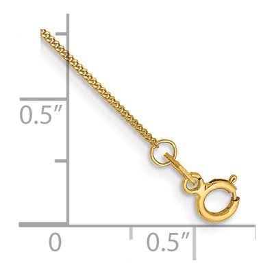 14K Yellow Gold 0.9mm Curb Chain Anklet – view 2