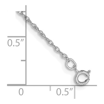 14K White Gold 0.8mm Baby Rope Chain Bracelet – view 3