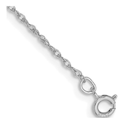 14K White Gold 0.8mm Baby Rope Chain Bracelet