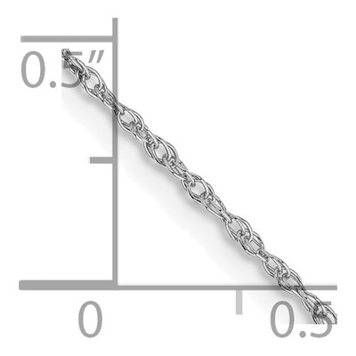 14K White Gold 0.8mm Light Rope Chain Anklet – view 3
