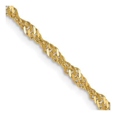 14K Yellow Gold 2mm Singapore Chain