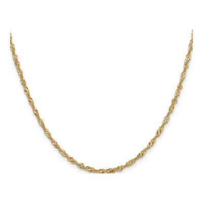 14K Yellow Gold 2mm Singapore Chain – view 3