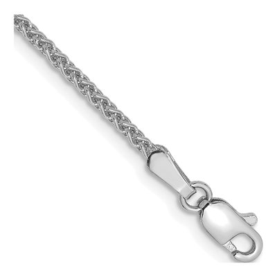 14K White Gold 1.7mm Wheat Chain Anklet