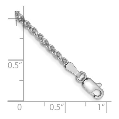 14K White Gold 2.1mm Wheat Chain Bracelet – view 3