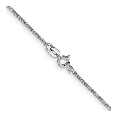 14K White Gold 1.05mm Diamond-Cut Wheat Chain – view 4