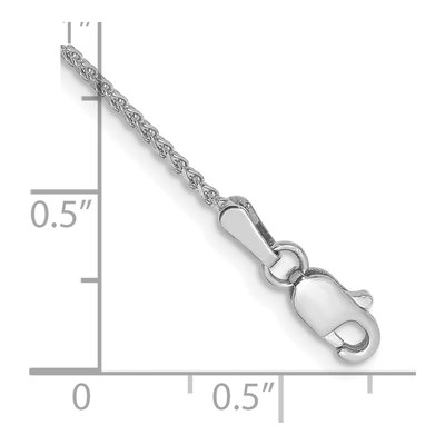 14K White Gold 1.25mm Diamond-Cut Wheat Chain Bracelet – view 3