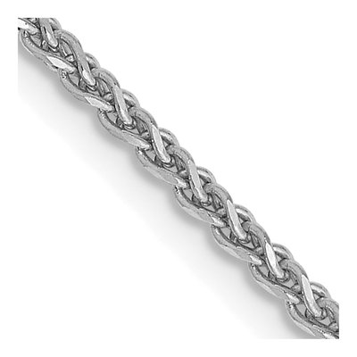 14K White Gold 1.7mm Diamond-Cut Wheat Chain