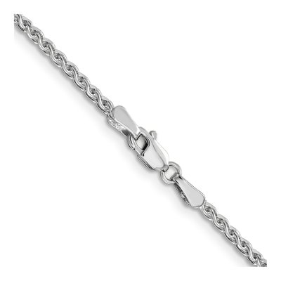 14K White Gold 2.1mm Diamond-Cut Wheat Chain – view 4