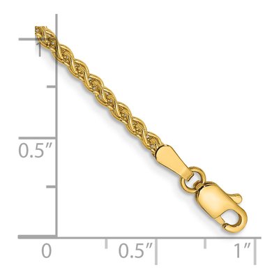 14K Yellow Gold 2.1mm Wheat Chain Bracelet – view 3