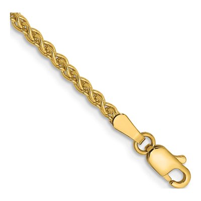 14K Yellow Gold 2.1mm Wheat Chain Bracelet