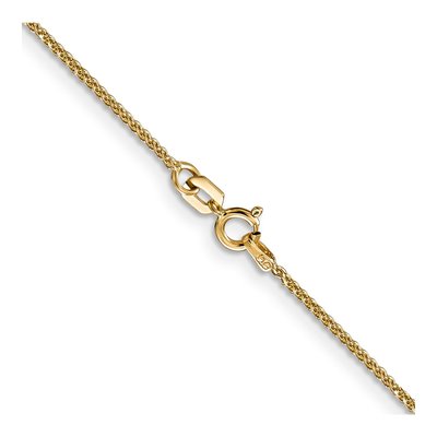 14K Yellow Gold 1.05mm Diamond-Cut Wheat Chain – view 5