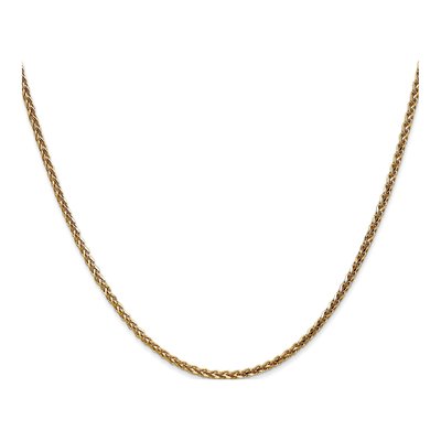 14K Yellow Gold 2.1mm Diamond-Cut Wheat Chain – view 3