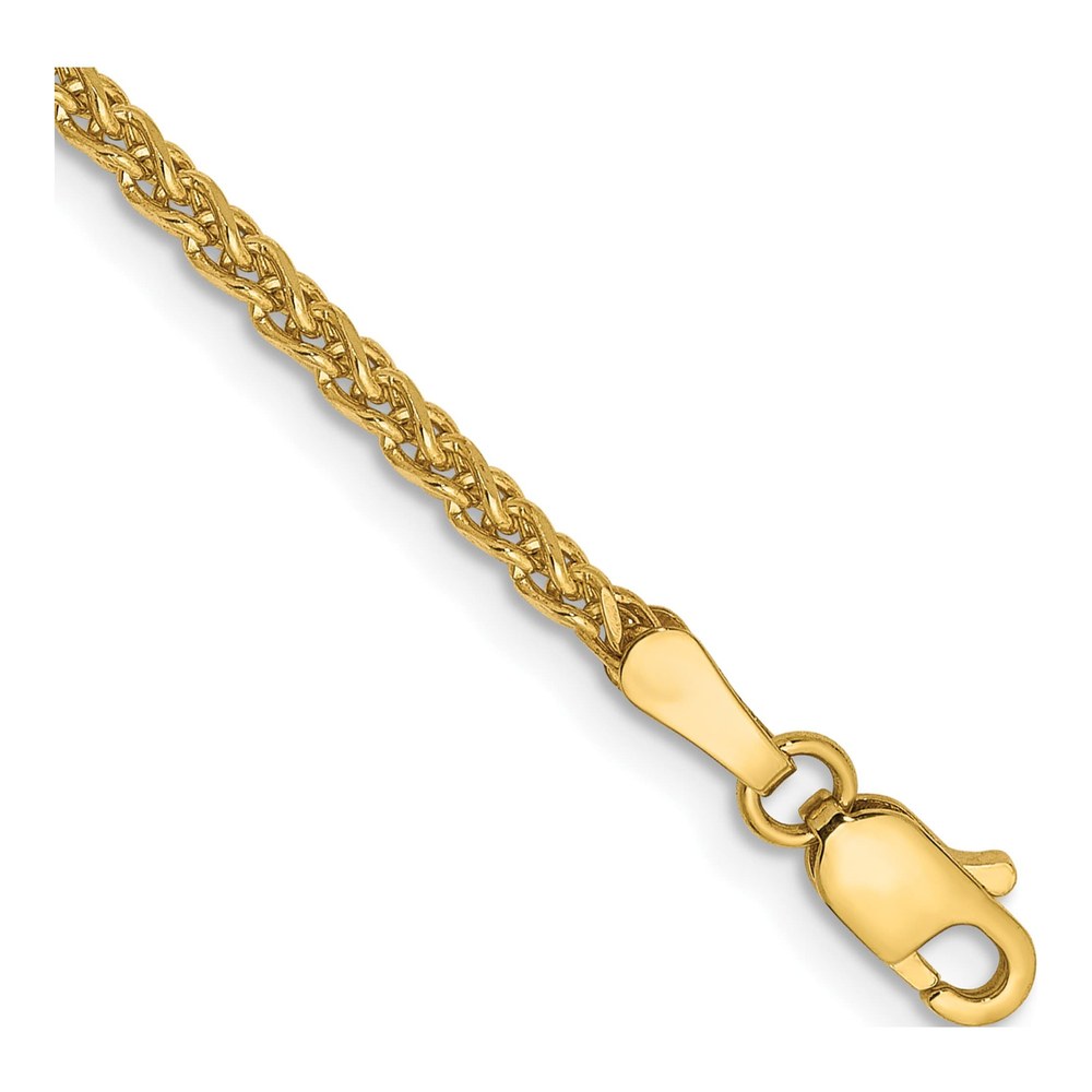 14K Yellow Gold 7in Diamond-Cut Spiga Bracelet