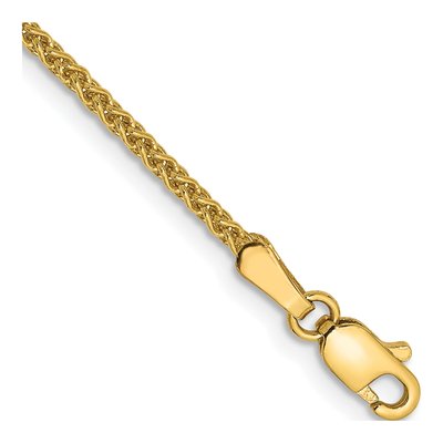 14K Yellow Gold 1.7mm Wheat Chain Bracelet
