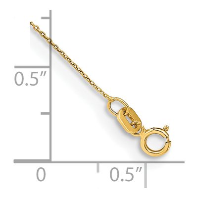 14K Yellow Gold 0.75mm Cable Chain Anklet – view 3