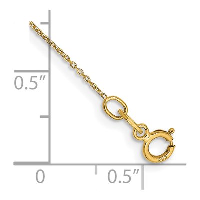 14K Yellow Gold 0.6mm Diamond-Cut Round Open Cable Chain Anklet – view 2