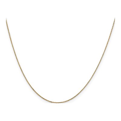 14K Yellow Gold 0.6mm Diamond-Cut Round Open Cable Chain – view 3