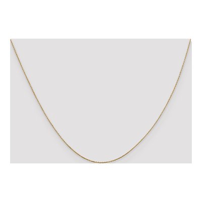 14K Yellow Gold 0.6mm Diamond-Cut Round Open Cable Chain – view 5