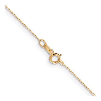 14K Yellow Gold 0.6mm Diamond-Cut Round Open Cable Chain – view 4