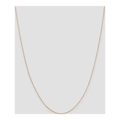 14K Yellow Gold 0.6mm Diamond-Cut Round Open Cable Chain – view 5