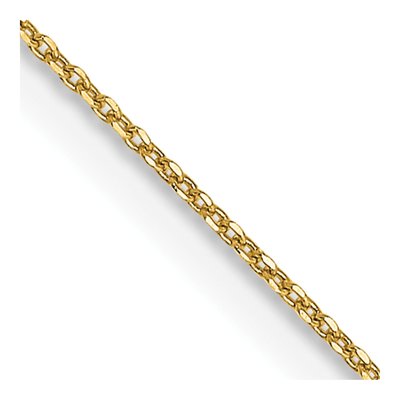 14K Yellow Gold 0.6mm Diamond-Cut Round Open Cable Chain
