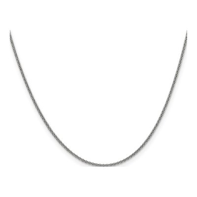 14K White Gold 1.4mm 30-Inch Round Open Cable Chain – view 3
