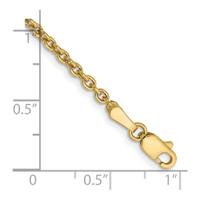 14K Yellow Gold 2.2mm 10-Inch Forzantine Chain Anklet – view 3