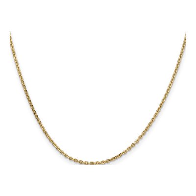 14K Yellow Gold 1.65mm Diamond-Cut Cable Chain – view 2