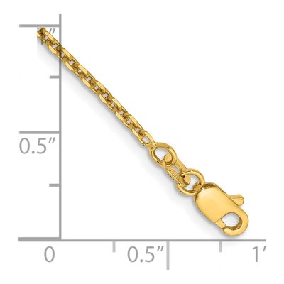 14K Yellow Gold 1.65mm Diamond-Cut Cable Chain Anklet – view 3