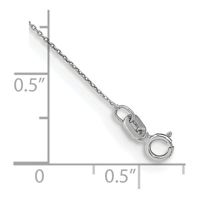 14K White Gold 0.75mm Cable Chain Anklet – view 2