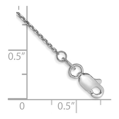 14K White Gold 0.95mm Diamond-Cut Cable Chain Anklet – view 2