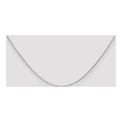 14K White Gold 0.95mm Diamond-Cut Cable Chain – view 4