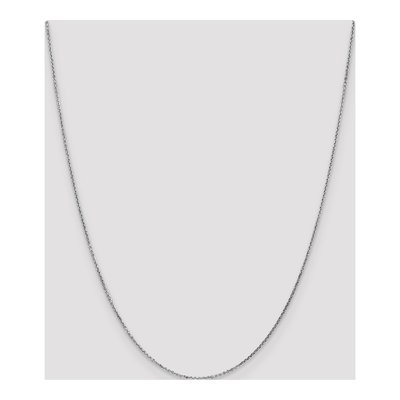 14K White Gold 0.95mm Diamond-Cut Cable Chain – view 4