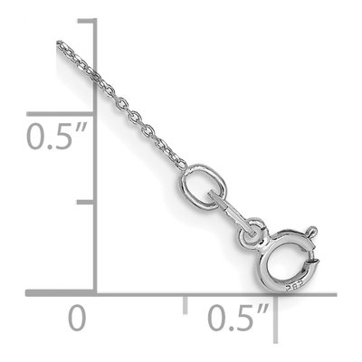 14K White Gold 0.6mm Diamond-Cut Round Open Cable Chain Anklet – view 2