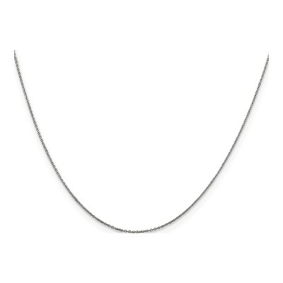 14K White Gold 0.6mm Diamond-Cut Round Open Cable Chain – view 3