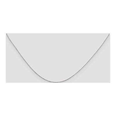 14K White Gold 0.6mm Diamond-Cut Round Open Cable Chain – view 5