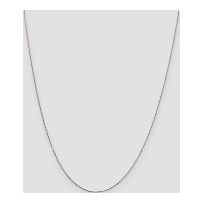 14K White Gold 0.6mm Diamond-Cut Round Open Cable Chain – view 5