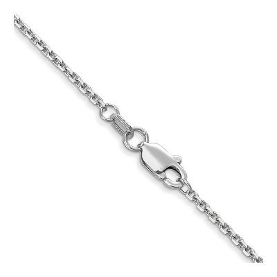 14K White Gold 1.45mm Diamond-Cut Cable Chain – view 4