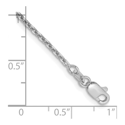 14K White Gold 1.65mm Diamond-Cut Cable Chain Anklet – view 2