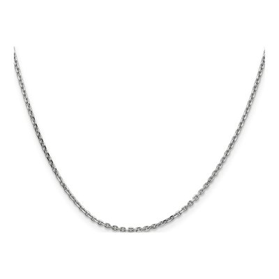 14K White Gold 1.65mm Diamond-Cut Cable Chain – view 3
