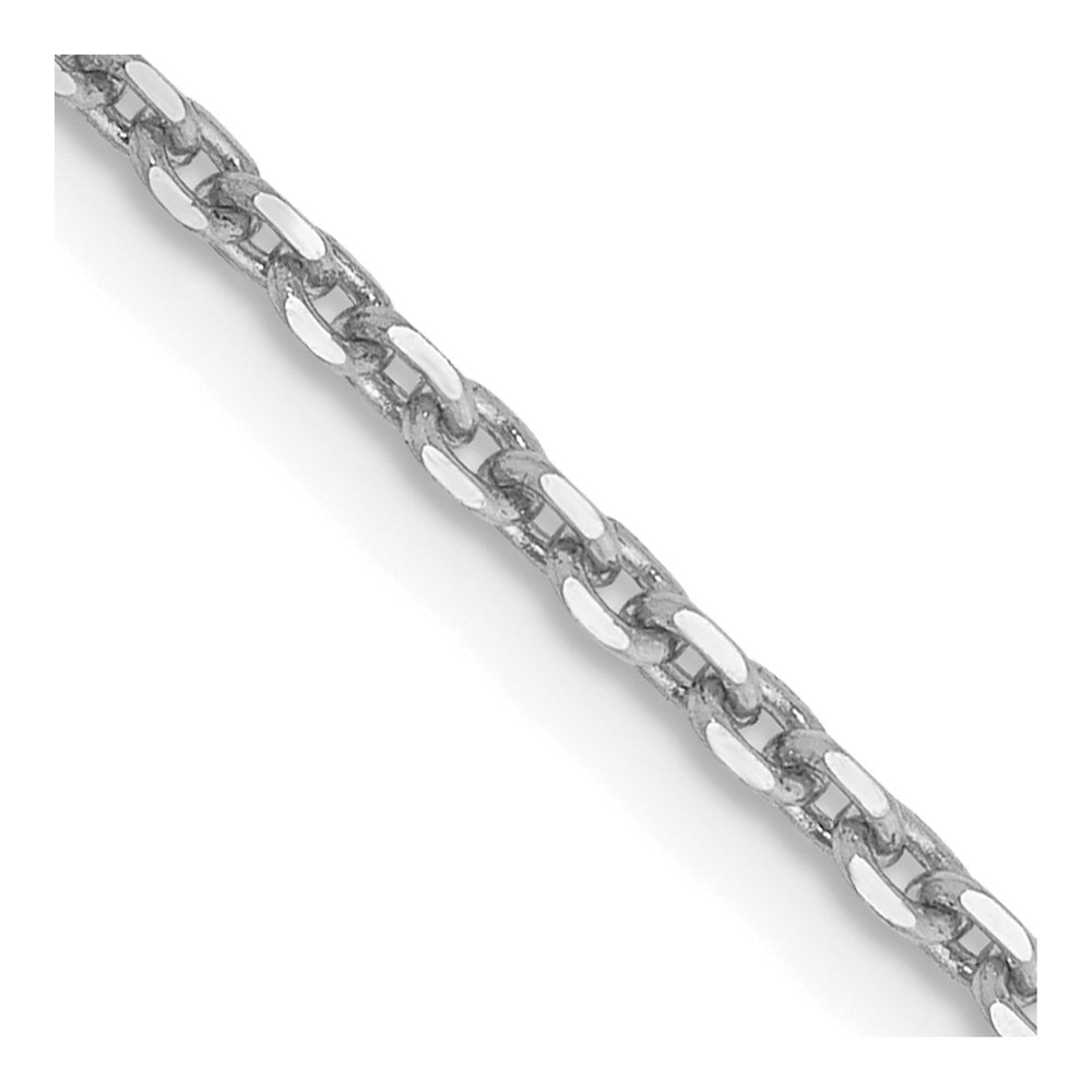 14K White Gold 1.65mm Diamond-Cut Cable Chain