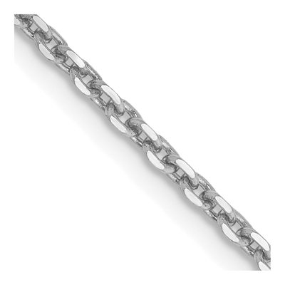 14K White Gold 1.65mm Diamond-Cut Cable Chain
