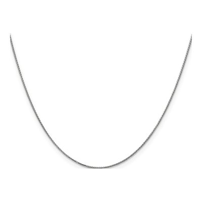 14K White Gold 0.85mm Diamond-Cut Wheat Chain – view 3