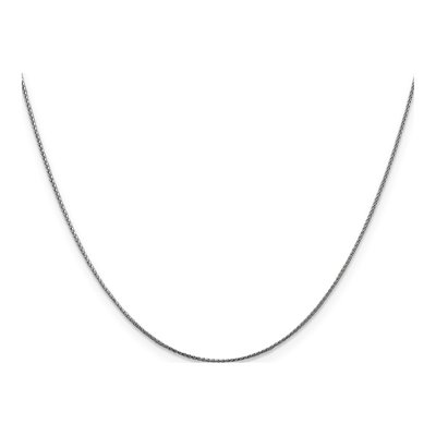 14K White Gold 0.85mm Diamond-Cut Wheat Chain – view 4