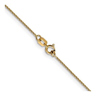 14K Yellow Gold 0.85mm Diamond-Cut Wheat Chain – view 4