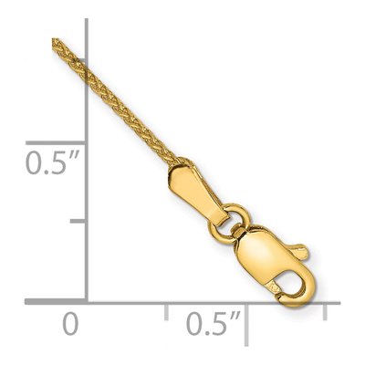 14K Yellow Gold 1.05mm Diamond-Cut Wheat Chain Bracelet – view 3