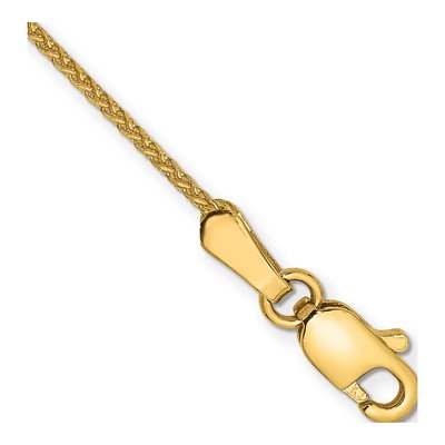 14K Yellow Gold 1.05mm Diamond-Cut Wheat Chain Bracelet