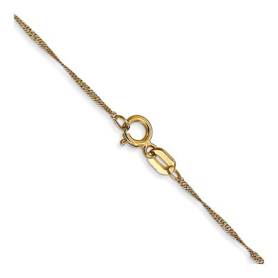 14K Yellow Gold 1mm Singapore Chain – view 3